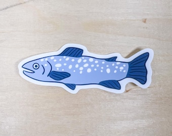 Adesivo in vinile con trota gola tagliata / Adesivo impermeabile per la pesca / Per laptop e bottiglie d'acqua all'aperto / Adesivo per la fauna selvatica
