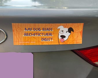 Il mio cane legge Architectural Digest - Magnete per auto