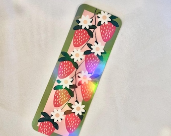 Segnalibro olografico a forma di fragola / regalo per lettori