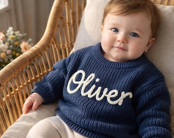 Suéter de bebé bordado personalizado, traje de recuerdo con nombre personalizado