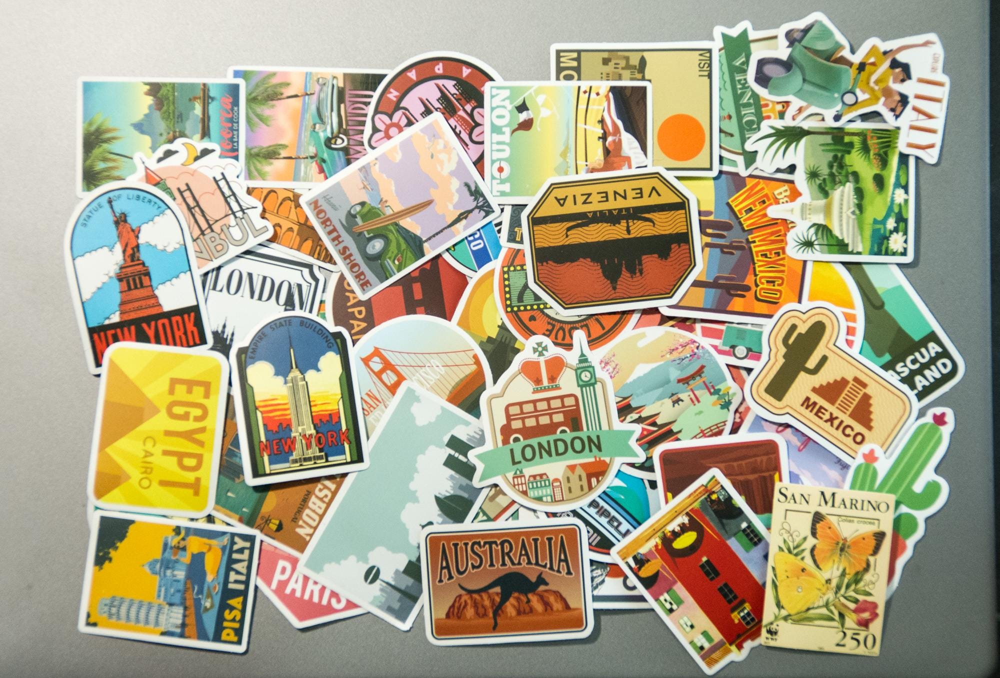 50pcs Travel Stickers Vintage Travel Sticker Pack City Stickers World ...