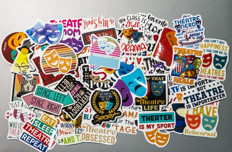 Pantomime Stickers 50pcs Theatre Stickers Drama Club Stickers Musical Theatre Stickers ...