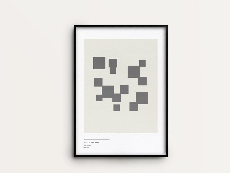 Modular Equilibrium Poster, Geometric Grid Print, Balanced Composition ...