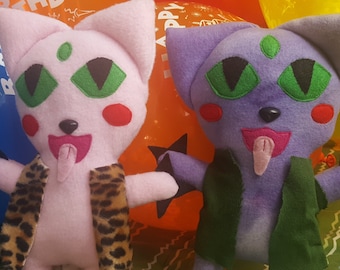SALE Three Eyed Sphynx Pink Plush Lavender Purple Punk Cat Vest