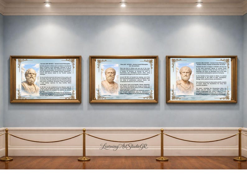Socrates Plato Aristotle Philosophy Prints Bundle, Greek Classical Art ...