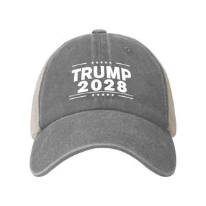 Gorra retro de malla vaquera de Trump 2028, gorra de béisbol de Donald Trump 2028, regalo patriótico del Partido Republicano, gorra para el sol de las elecciones estadounidenses de 2028, gorra vintage imagen 11