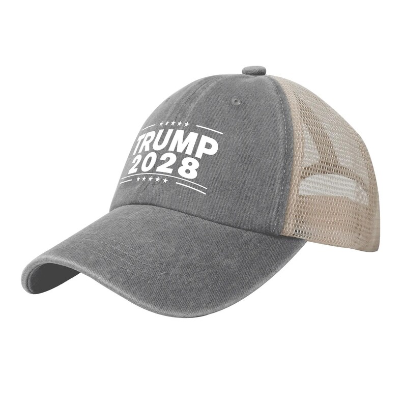 Gorra retro de malla vaquera de Trump 2028, gorra de béisbol de Donald Trump 2028, regalo patriótico del Partido Republicano, gorra para el sol de las elecciones estadounidenses de 2028, gorra vintage imagen 12