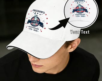 Gorra Liberty Badge 1776 2026 personalizada de EE. UU., gorra del 250 aniversario de la libertad de EE. UU., regalo para patriotas.