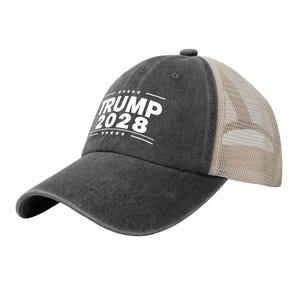 Gorra retro de malla vaquera de Trump 2028, gorra de béisbol de Donald Trump 2028, regalo patriótico del Partido Republicano, gorra para el sol de las elecciones estadounidenses de 2028, gorra vintage imagen 2