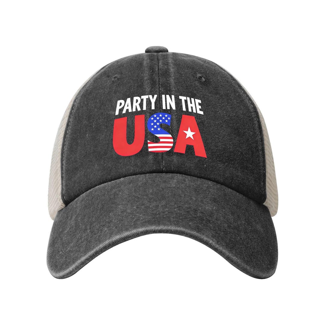 Party in the USA Hat, Patriotic Baseball Cap, 4th of July Trucker Hat ...