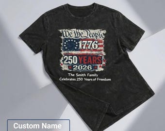 USA 250th Anniversary Shirt, Custom Name Patriotic T-Shirt 1776-2026, Vintage Flag 1776-2026 Shirt, Independence Day Gift