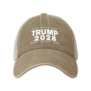 Gorra retro de malla vaquera de Trump 2028, gorra de béisbol de Donald Trump 2028, regalo patriótico del Partido Republicano, gorra para el sol de las elecciones estadounidenses de 2028, gorra vintage imagen 16