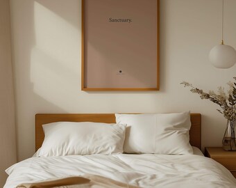 Sanctuary | Minimalist Typography Print | Calm Wall Art