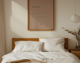 Sanctuary Print | Calming Quote Wall Art | Peaceful Bedroom Decor