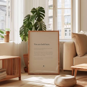 You Are Held Here Print | Calming Quote Wall Art | Bedroom Decor imagen 2