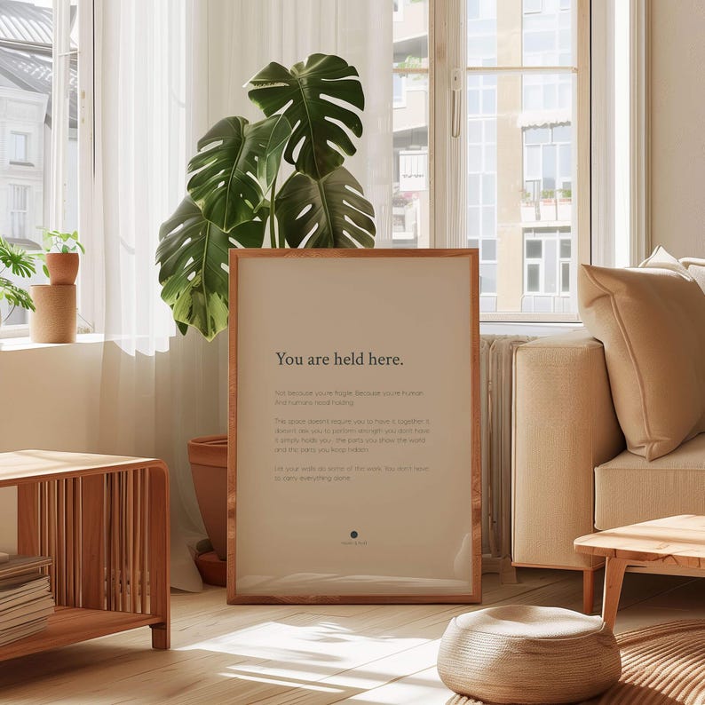 You Are Held Here Print | Calming Quote Wall Art | Bedroom Decor imagen 2