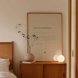 You Are Held Here Print | Calming Quote Wall Art | Bedroom Decor imagen 1