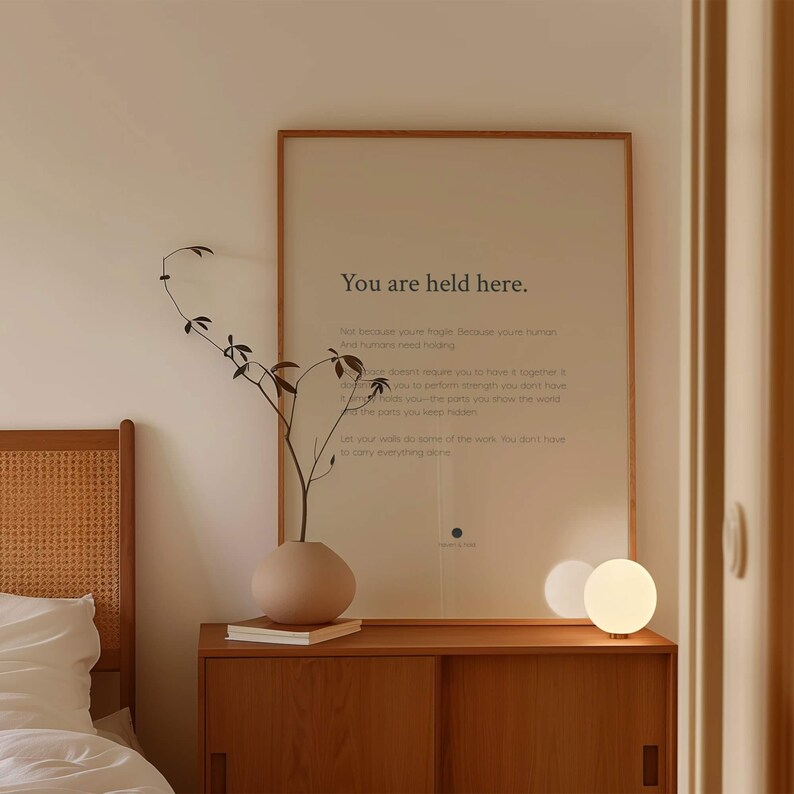 You Are Held Here Print | Calming Quote Wall Art | Bedroom Decor imagen 1