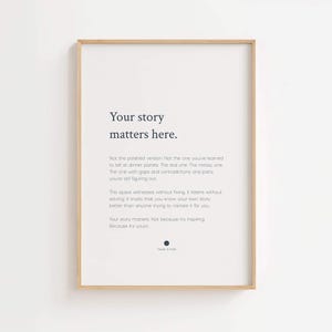 Your Story Matters Here Print | Therapy Office Wall Art imagen 3
