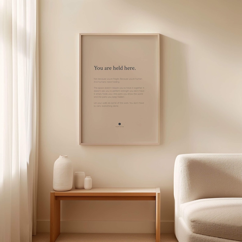 You Are Held Here Print | Calming Quote Wall Art | Bedroom Decor imagen 4