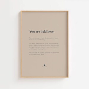 You Are Held Here Print | Calming Quote Wall Art | Bedroom Decor imagen 3