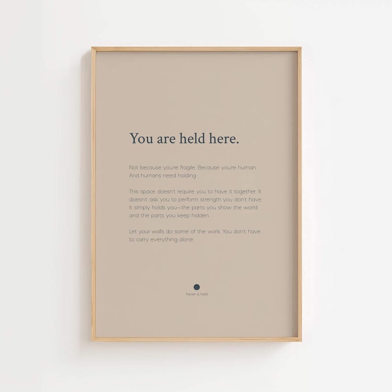 You Are Held Here Print | Calming Quote Wall Art | Bedroom Decor imagen 3