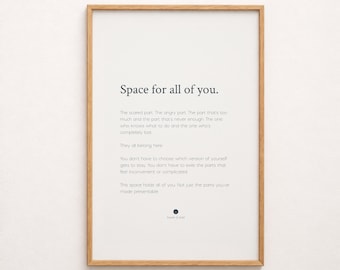 Space For All Of You Print | Quote Wall Art | Therapy Office