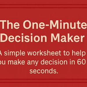 Overthinking Decision Worksheet Printable, Indecision Help Tool, Stop Second Guessing PDF, Make Choices Fast, Anxiety Clarity Sheet