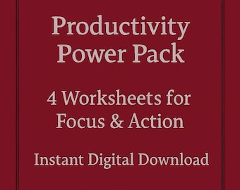 Productivity Worksheets (4 Worksheets) | Focus Finder, Priority Reset | Instant Digital Download | PDF