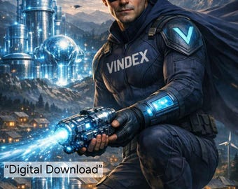 Vindex Sci-Fi Short Story PDF | Cyberpunk Digital Book | AI Hero Story | Instant Download | Futuristic Action Story