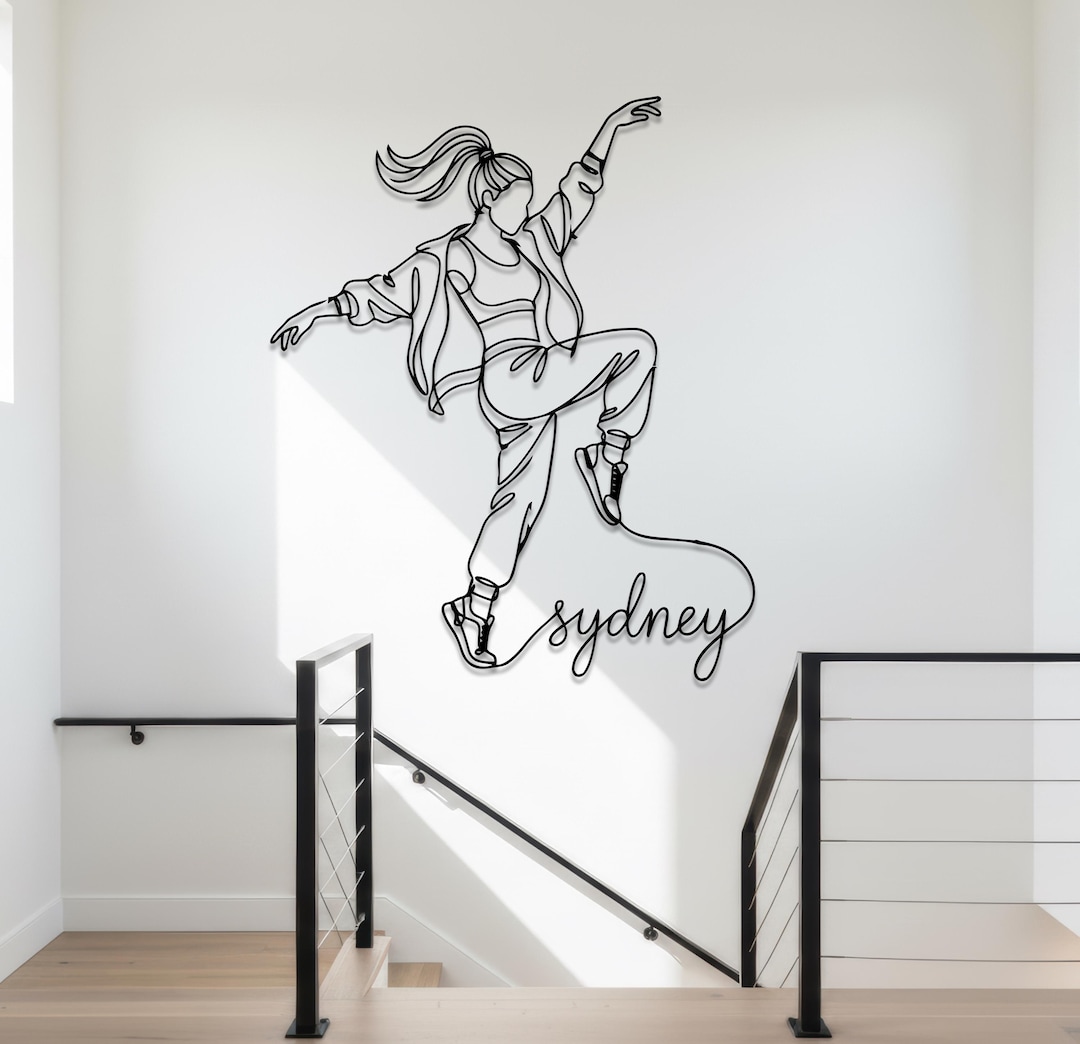 Line Dancing Wall Numbers Custom Metal Dance Wall Art, Hip Hop Dance Name Sign, Dance Gift for ...
