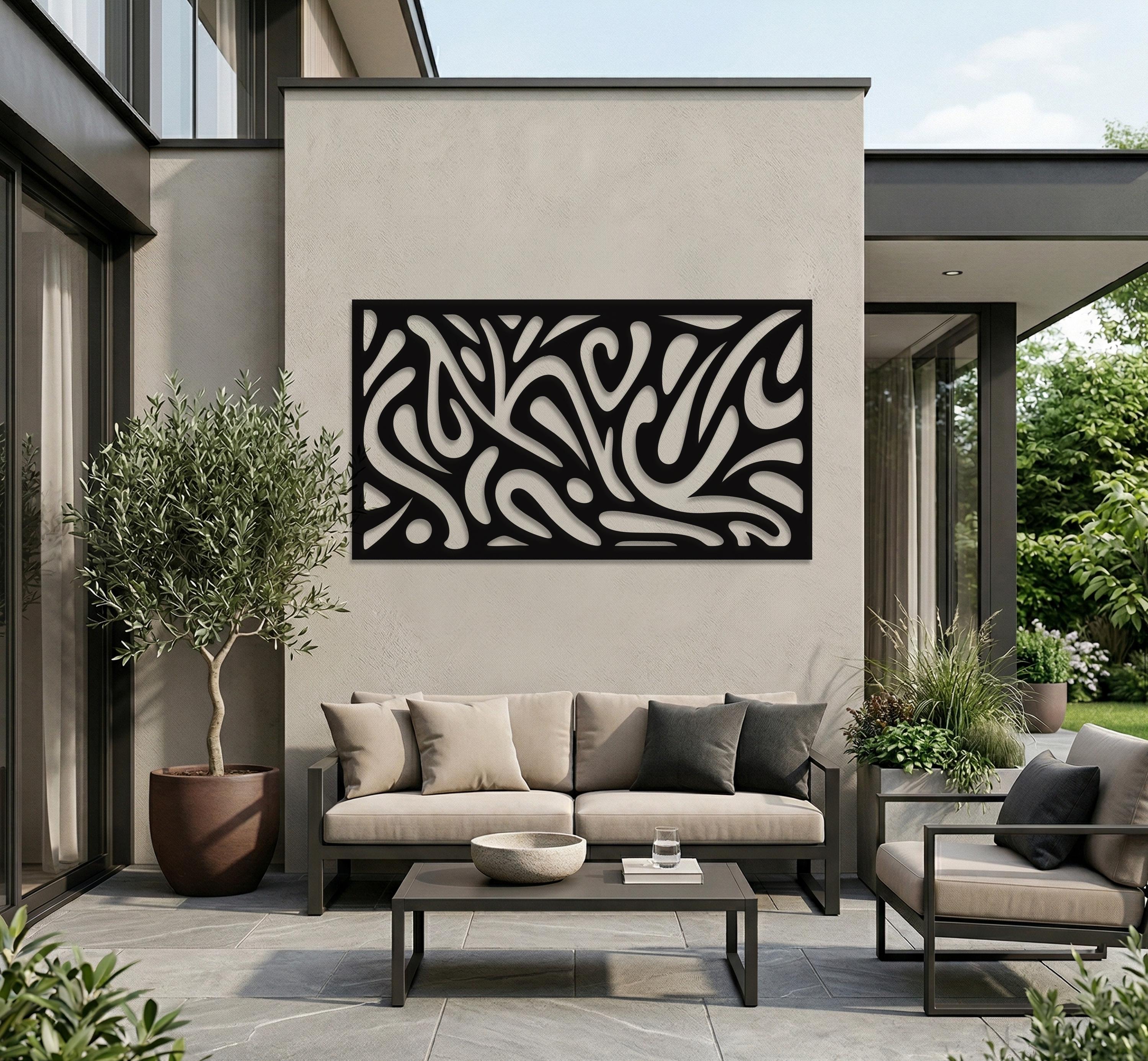 Large Abstract Metal Wall Art, Modern Outdoor Wall Decor, Luxury