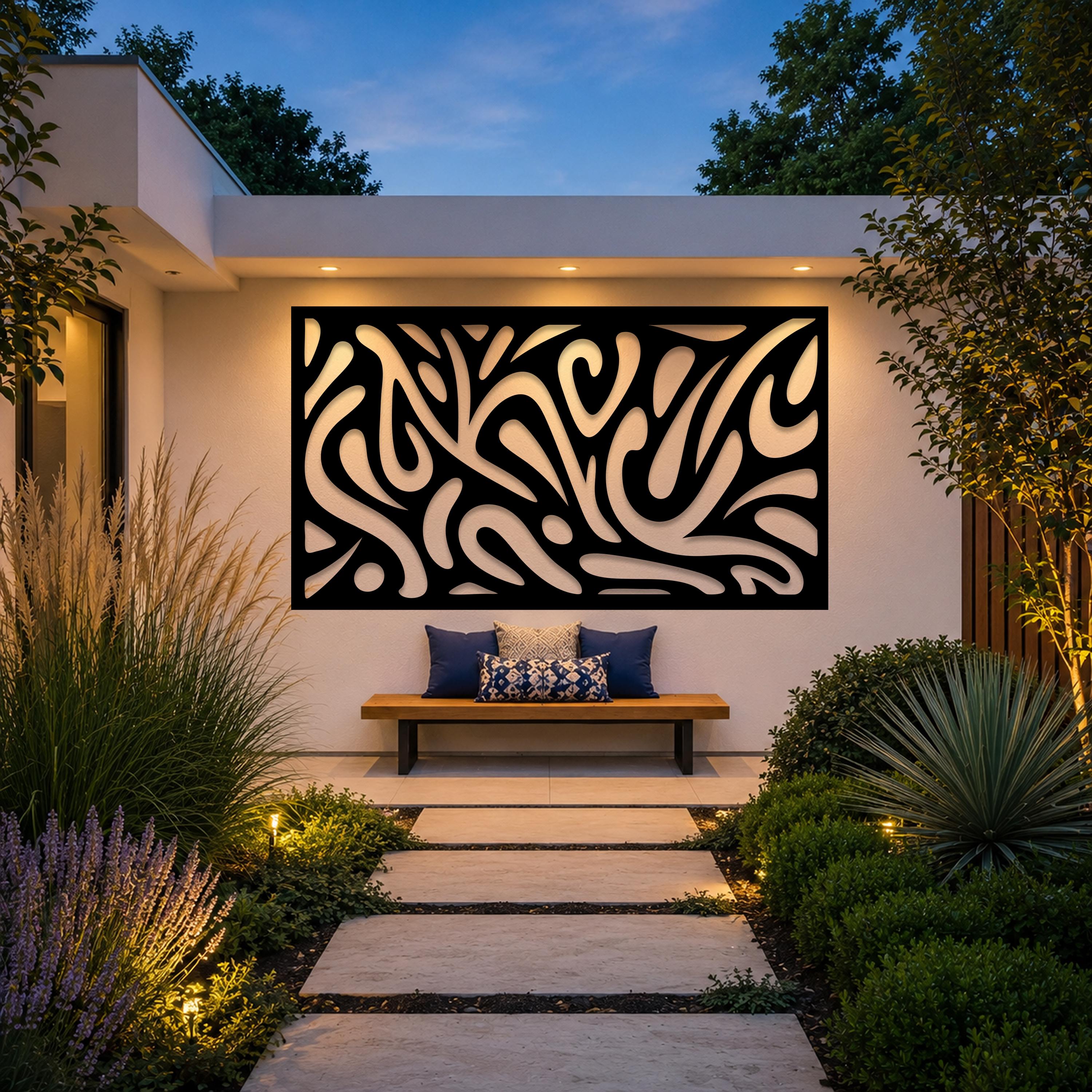Large Abstract Metal Wall Art, Modern Outdoor Wall Decor, Luxury