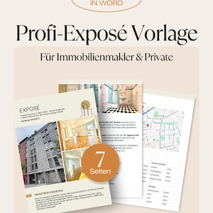Immobilien Exposé Vorlage Word – Professionelles Verkaufsexposé für Wohnungen & Häuser | Modernes Design | Sofort-Download