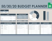 50/30/20 Budget Planner Google Sheets • Monthly Budget Template • Simple Income Expense Tracker • Debt Payoff & Savings • Digital Download