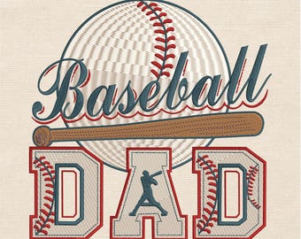 Honkbal vader borduurontwerp, sport vader borduurbestand, honkbal vader borduurpatroon, Vaderdagcadeau voor papa, direct downloaden