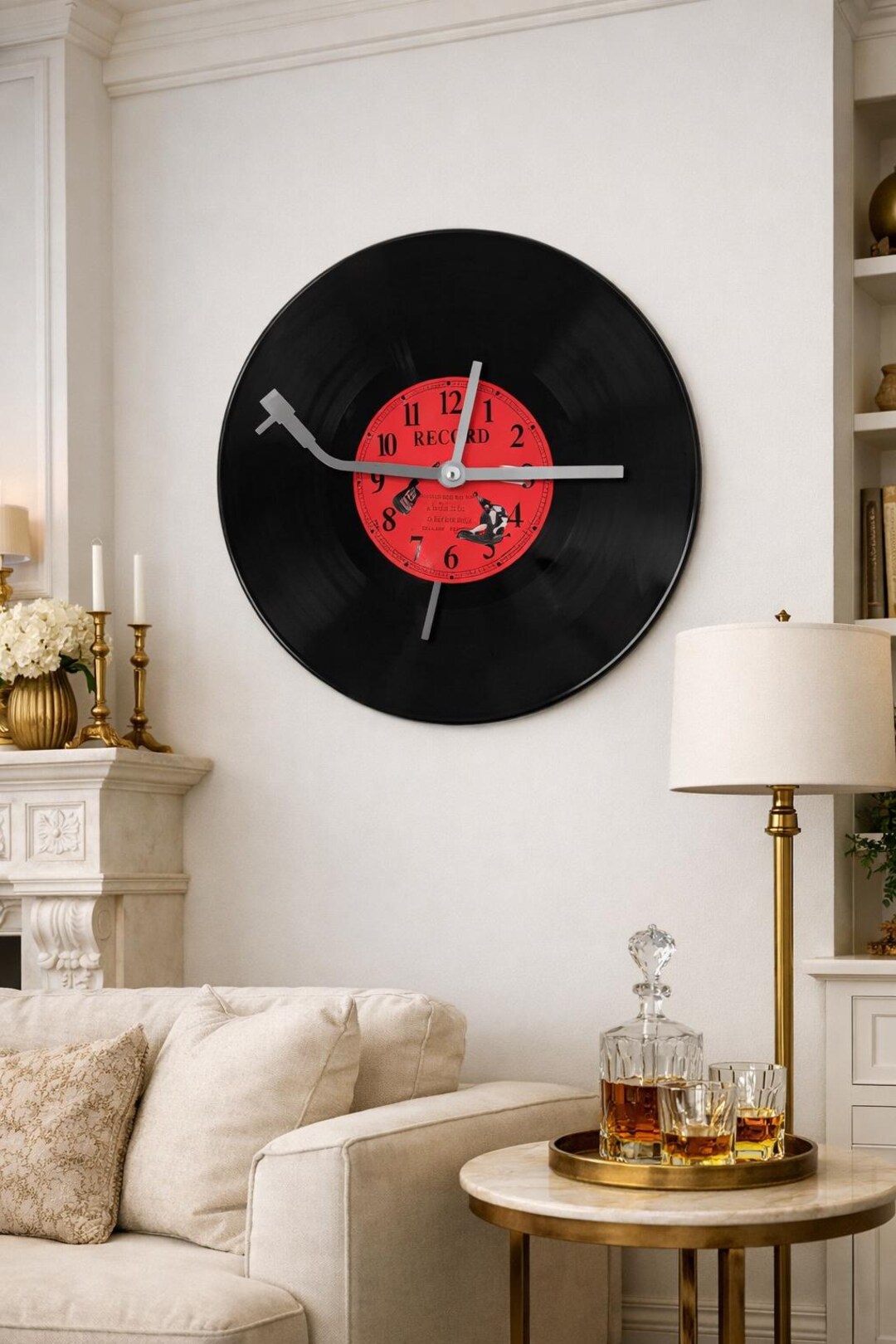 Retro Vinyl Record Wall Clock, Silent Music Lover Decor - Etsy