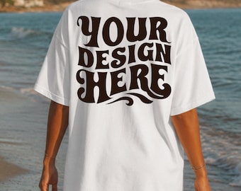 Wit comfortkleuren 1717 strandmodel, achteraanzicht t-shirtmodel