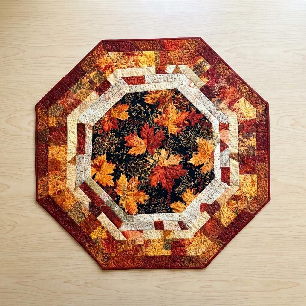 October Hug 2632T - Autumn Leaves Octagon Table Topper Pattern - Etsy