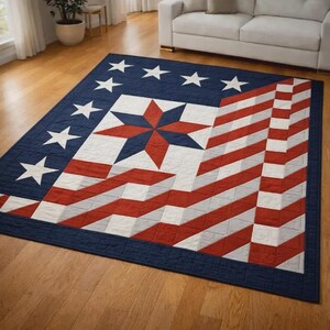 Heritage Star Quilt Pattern 3177T – Patriotic American Flag Patchwork Design (Pattern only - not finished)