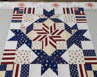 Freedom Crest 3416T - Patriotic Pattern, Americana Star Design, Red White Blue 4th of July