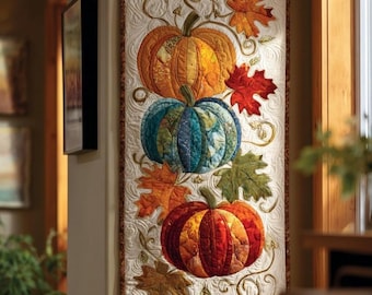 2557 Autumn Bloom - Pumpkin Trio Quilt Pattern, Fall Wall Hanging Applique