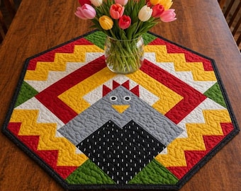 Golden Hen 3334T - Chicken Quilt Table Topper Pattern