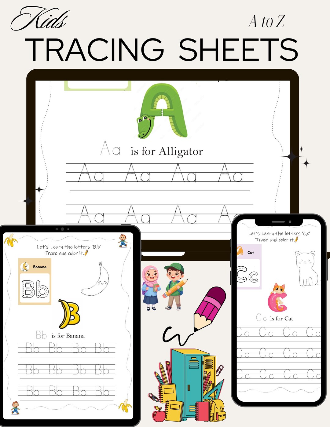 Printable Alphabet Tracing Worksheets – Upper & Lowercase Letters ...