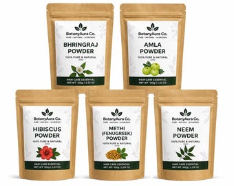 Ayurvedic Hair Growth Powder Kit – Bhringraj, Amla, Hibiscus, Neem, Methi (500g Total)