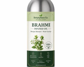 Olio infuso con Brahmi (Bacopa Monnieri) per la cura dei capelli / Olio per cuoio capelluto a base di erbe / Olio nutriente naturale per capelli / BotanyAura Co