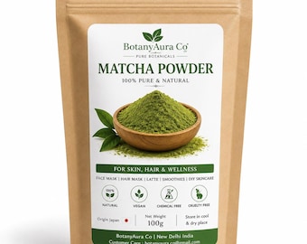 Polvere di matcha di grado cosmetico – 100% pura, naturale, vegana (100 g)
