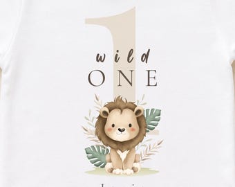 Erster Geburtstag, Wild One, Personalisiertes T-Shirt, Geburtstagskind, Geburtstagsshirt Zahl 1, T-Shirt mit Namen, Geburtstagsgeschenk