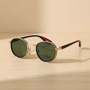 Fashion Vintage Sunglasses Round Frame Women Men Uv400 Punk Style Shades Casual Beach Travel Gift