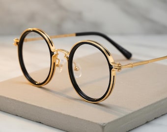 Retro Round Reading Glasses Men Women, Punk Metal Blue Light Blocking Readers, Vintage Circle Frame Eyeglasses Unisex +1.00 to +4.00
